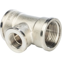 Тройник ВВ переходной никелированный STOUT 1"X1/2"X1"