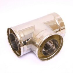 Сэндвич-тройник Ferrum 90° (430/0,8 мм + нерж.) Ø200х280