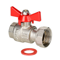 Кран шаровой VALTEC с накидной гайкой 3/4"x1" вн.-вн.