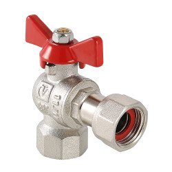 Кран шар. VALTEC  BASE угловой с накидной гайкой 3/4" вн.-вн.